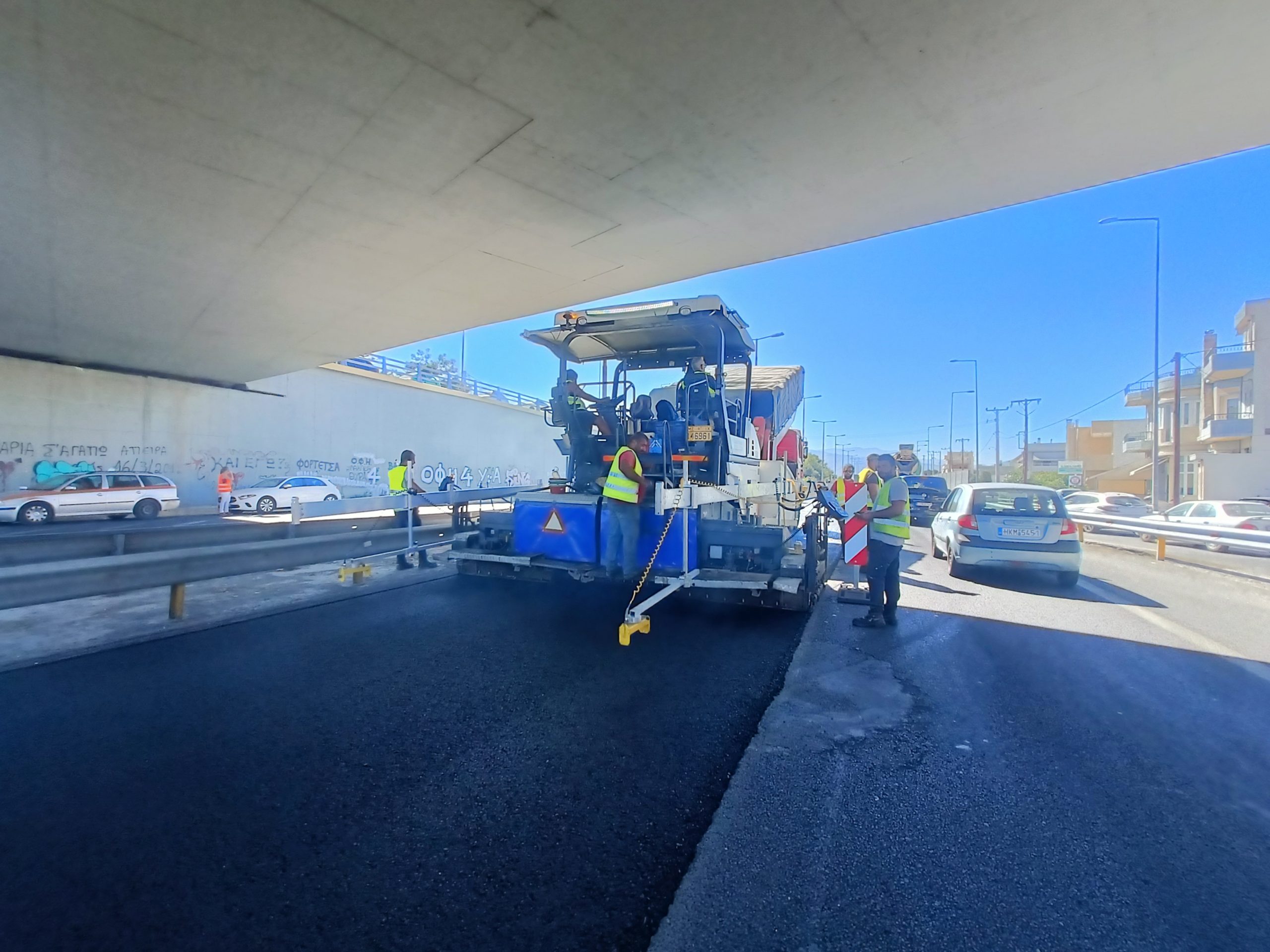 Construction of a new road in Crete Island, Greece